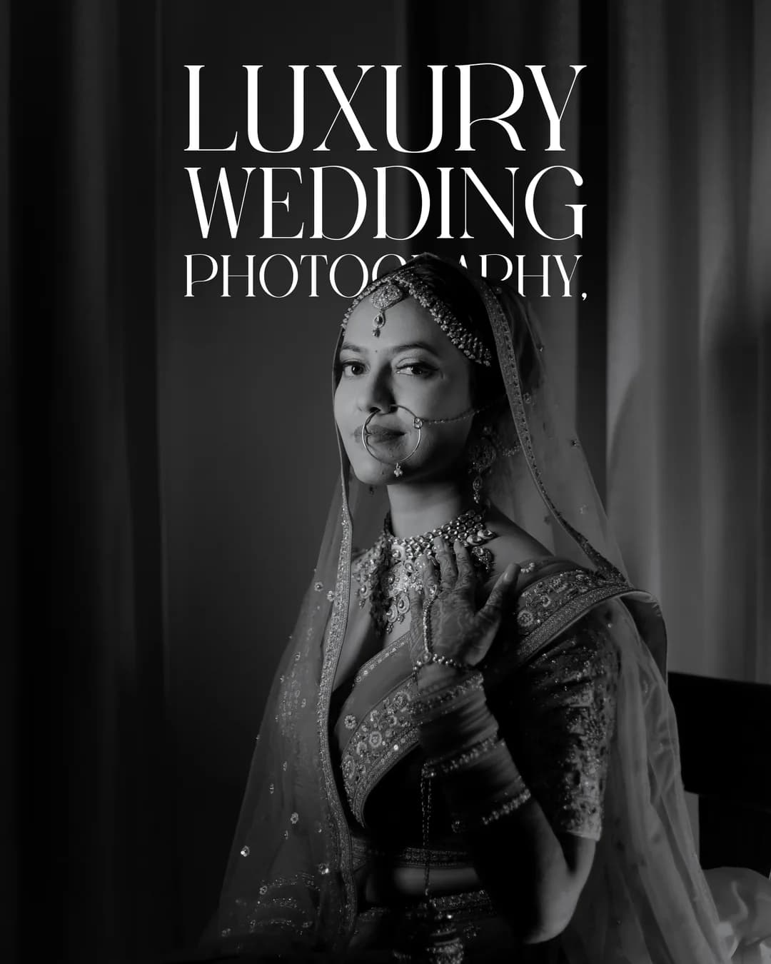 Luxury wedding photography, in timeless black and white.