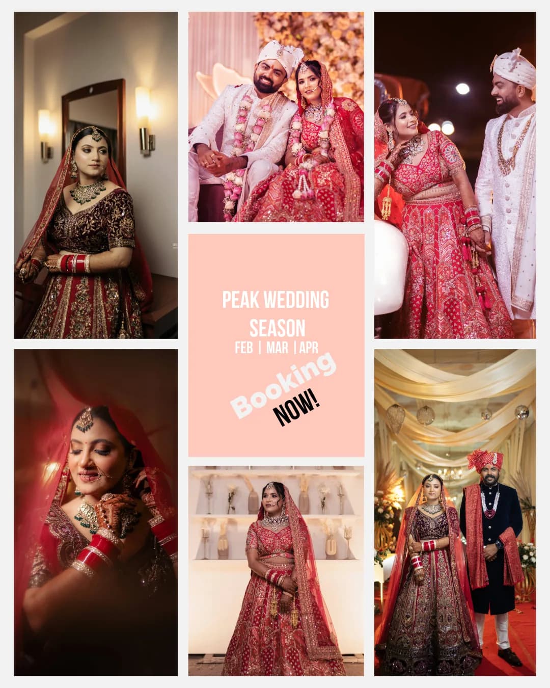 Peak wedding season: booking now.