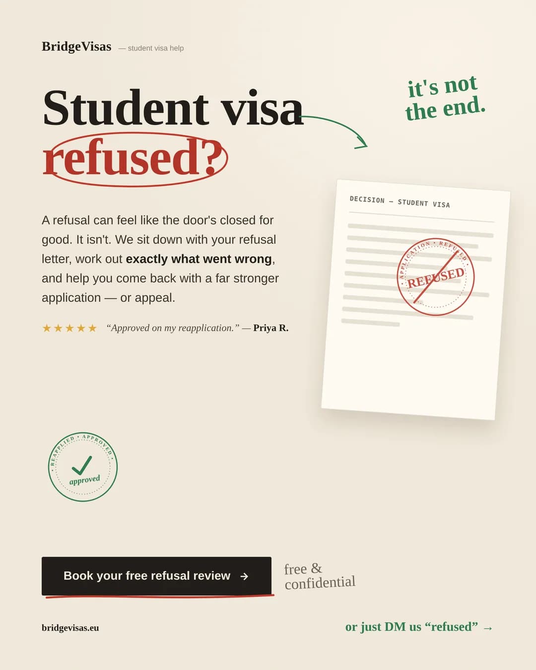 Student visa refused? It's not the end.