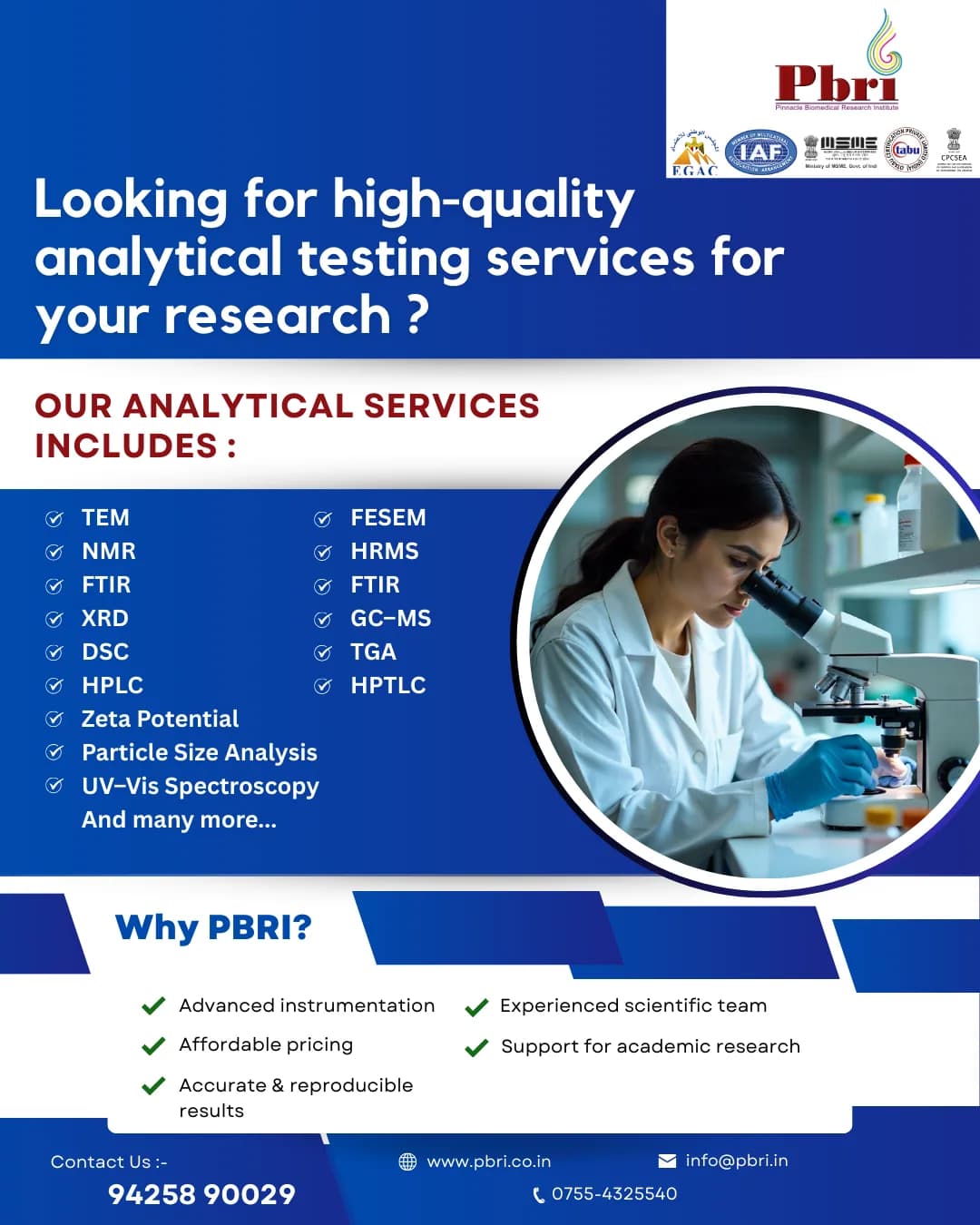 High-quality analytical testing services for your research.